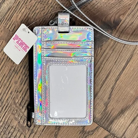 ✶Free!✶ PINK Wristlet + Lanyard Key Ring | FREE w/ $44 Purchase | Silver & Black - Picture 4 of 11